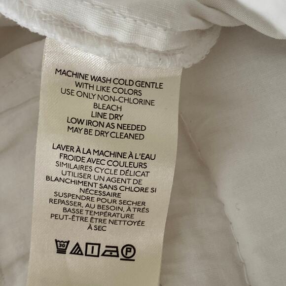 Maeve Naomi Wide Leg Pants Size 10 White Linen Magic Fabric Casual Anthropologie - Picture 10 of 13